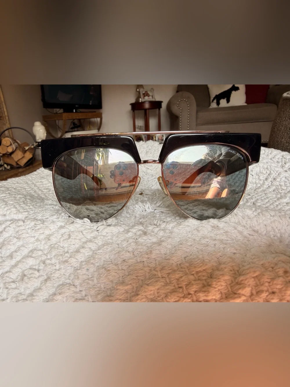 Michael Kors Milan Mirrored Aviator Sunglasses